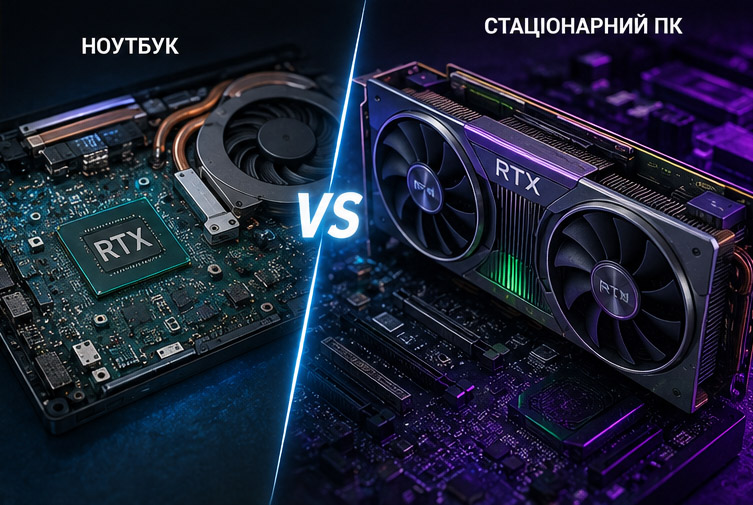 Чому RTX у ноутбуці слабша, ніж RTX у стаціонарному ПК