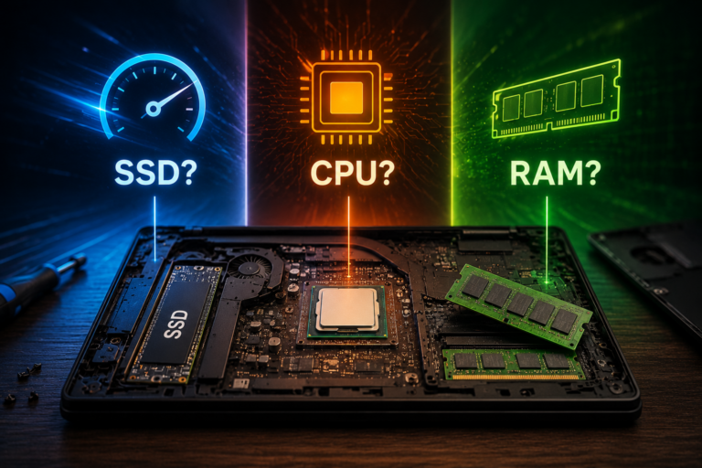 Что лучше апгрейдить в старом ноутбуке: SSD, RAM или процессор