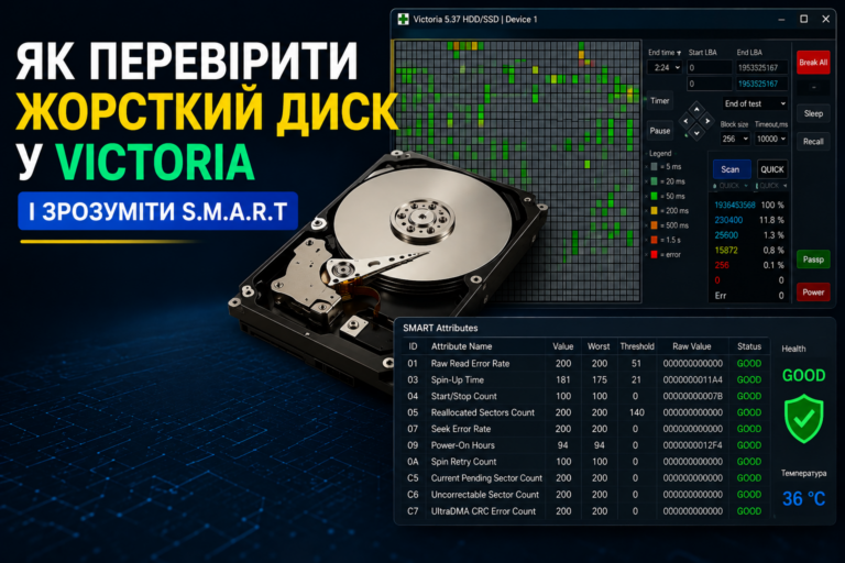 Как проверить жесткий диск в Victoria и разобраться в SMART